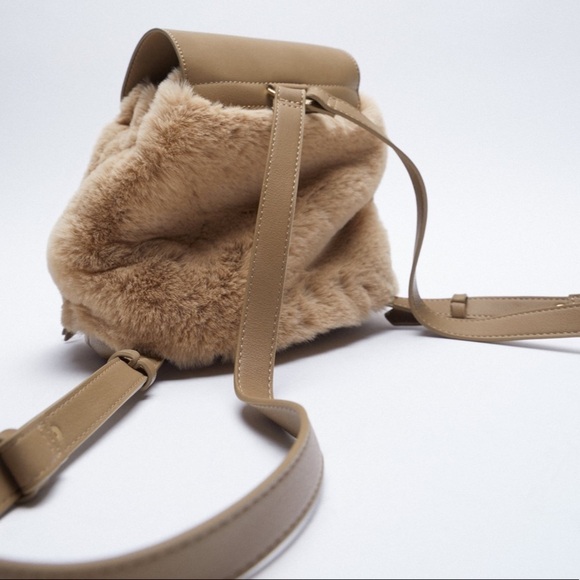 ZARA BNWT Faux Fur Backpack - Picture 3 of 6